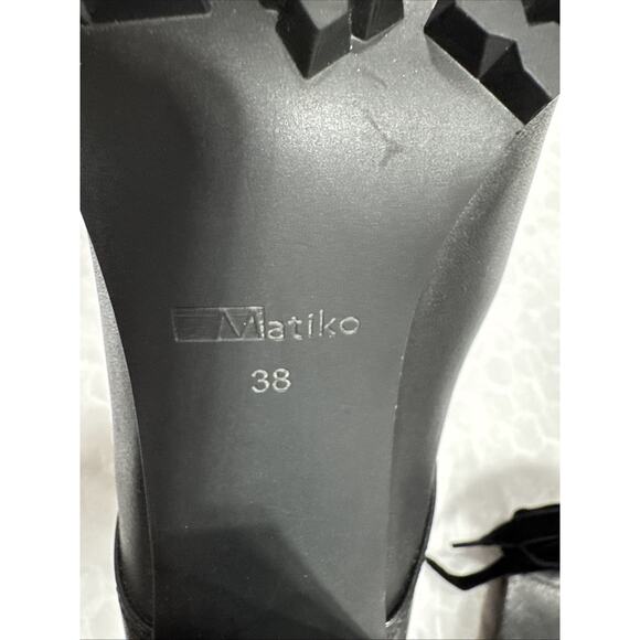 Matiko Emma Boots Black Leather Lace Up Heeled US Size: 7.5-8 (EU 38) Whimsical - Picture 6 of 12